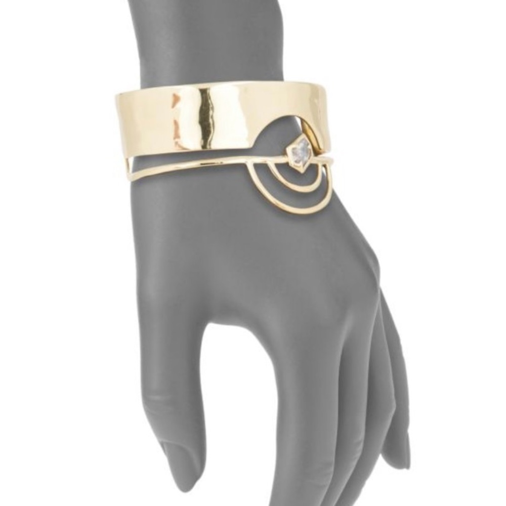 Alexis Bittar Gold Cuff with Crystal Accent - Picture 2 of 3